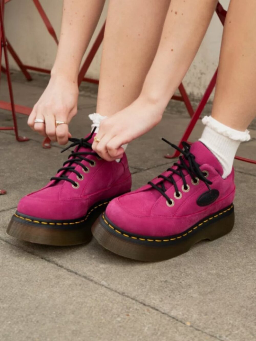 Dr. Martens BUZZ 5-Eye Fuchsia Pink Milled Nubuck Shoes MSRP$195 CUTE & CHIC